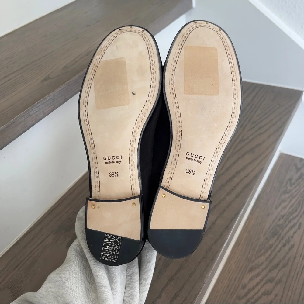 Gucci Gigi Horsebit 1953 Suede Mocassin Loafers in Black NWOB - Picture 8 of 8